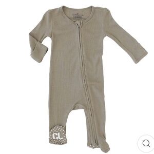 Caden Lane Bamboo Waffle Zipper Onesie